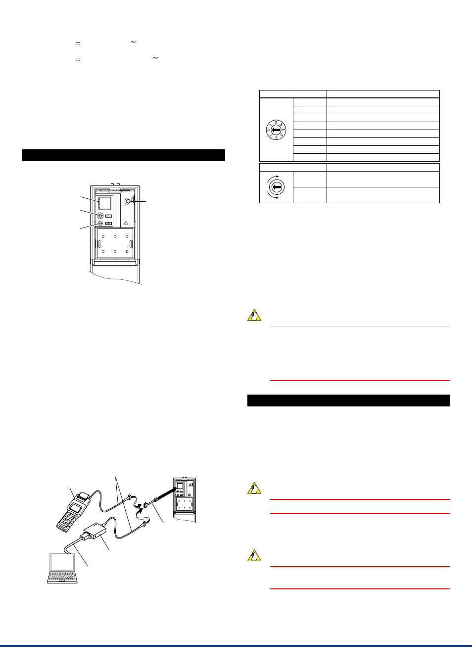 Description of front panel, Setting parameters | Yokogawa JUXTA MXT User Manual | Page 3 / 8