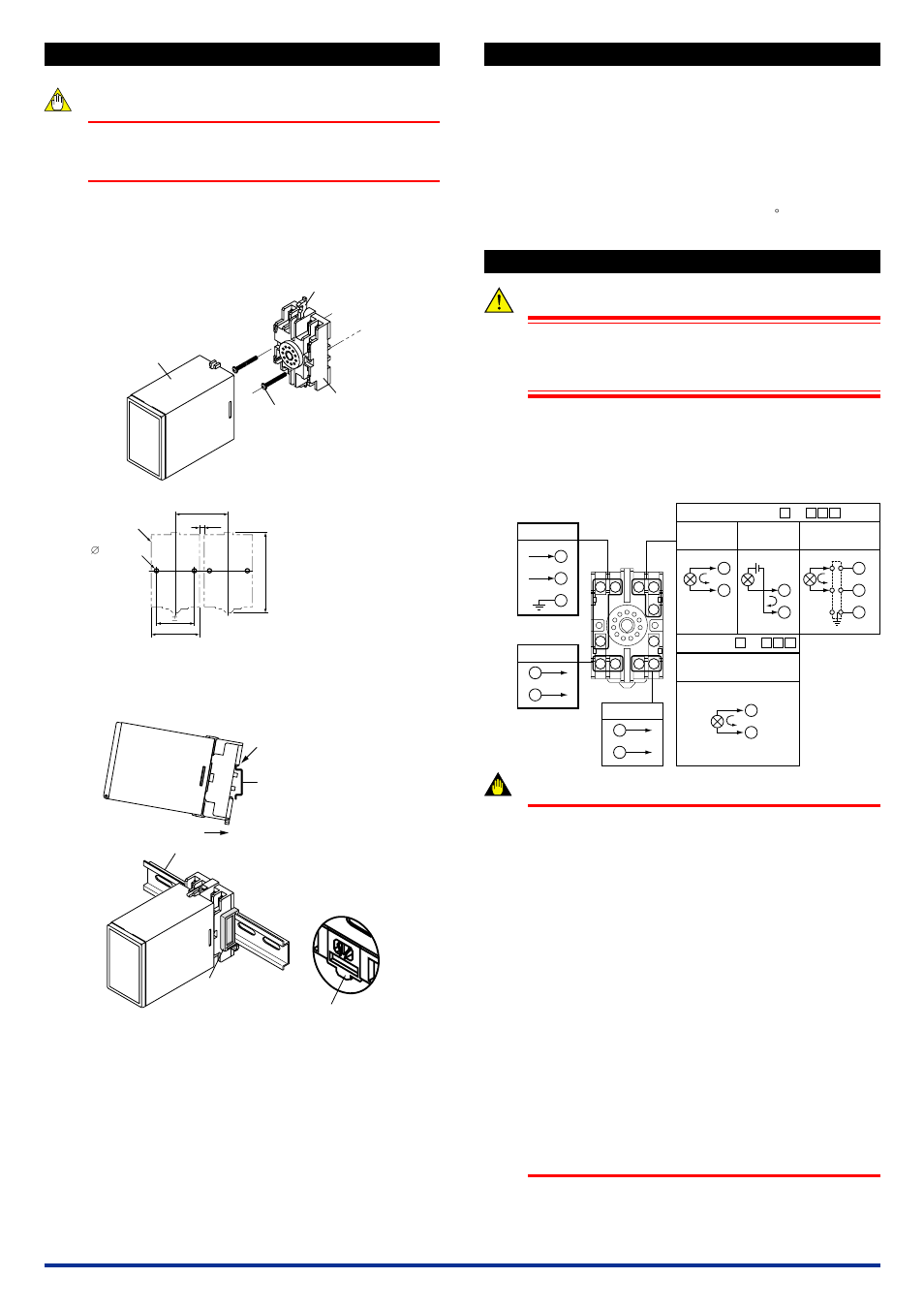 Mounting method, Installation locations, External wiring | 1 wall mounting, 2 din rail mounting, 3 using ducts, Warning, Important | Yokogawa JUXTA MA5D User Manual | Page 2 / 6