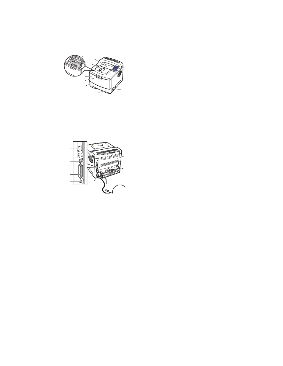 Front view, Rear view, Printer options and supplies | Front view rear view printer options and supplies | Xerox Phaser 3450 User Manual | Page 9 / 58