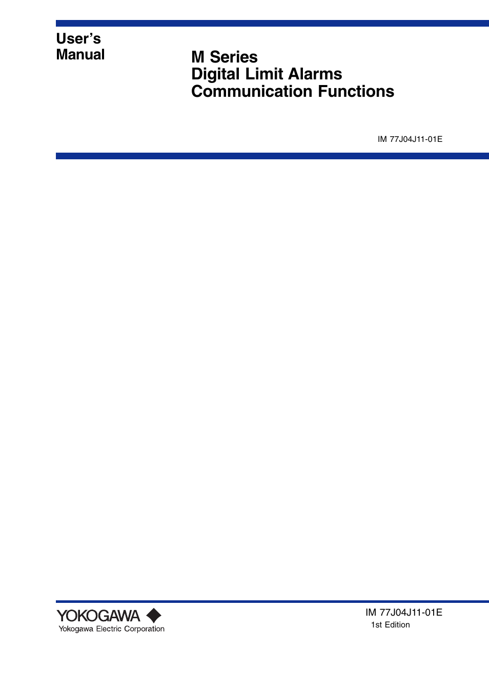 Yokogawa JUXTA M Series Digital Limit Alarms MVTK User Manual | 70 pages