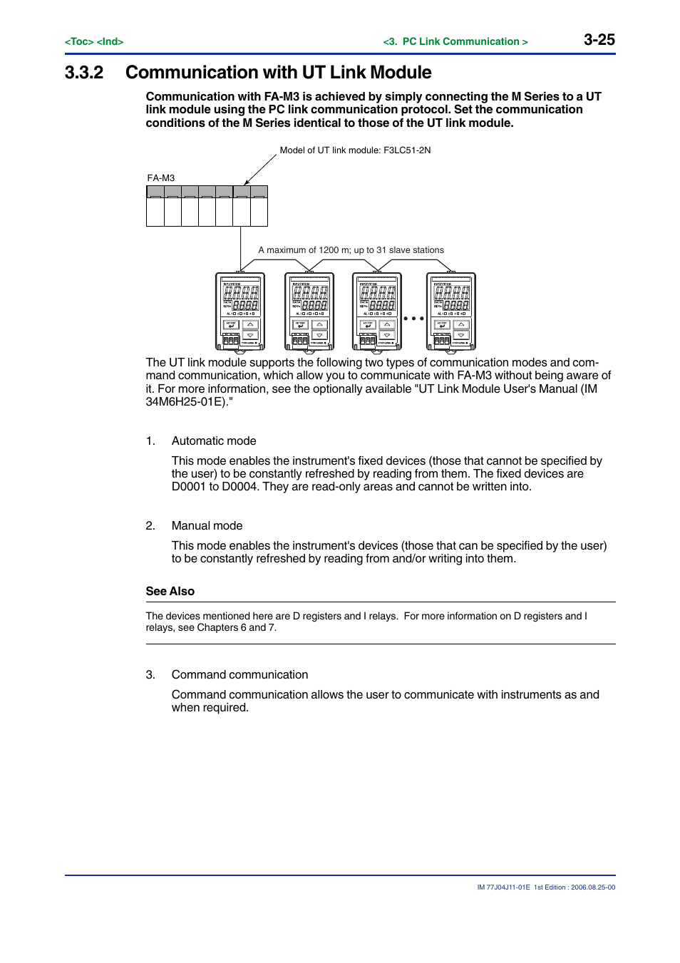 2 communication with ut link module | Yokogawa JUXTA M Series Digital Limit Alarms MVTK User Manual | Page 39 / 70