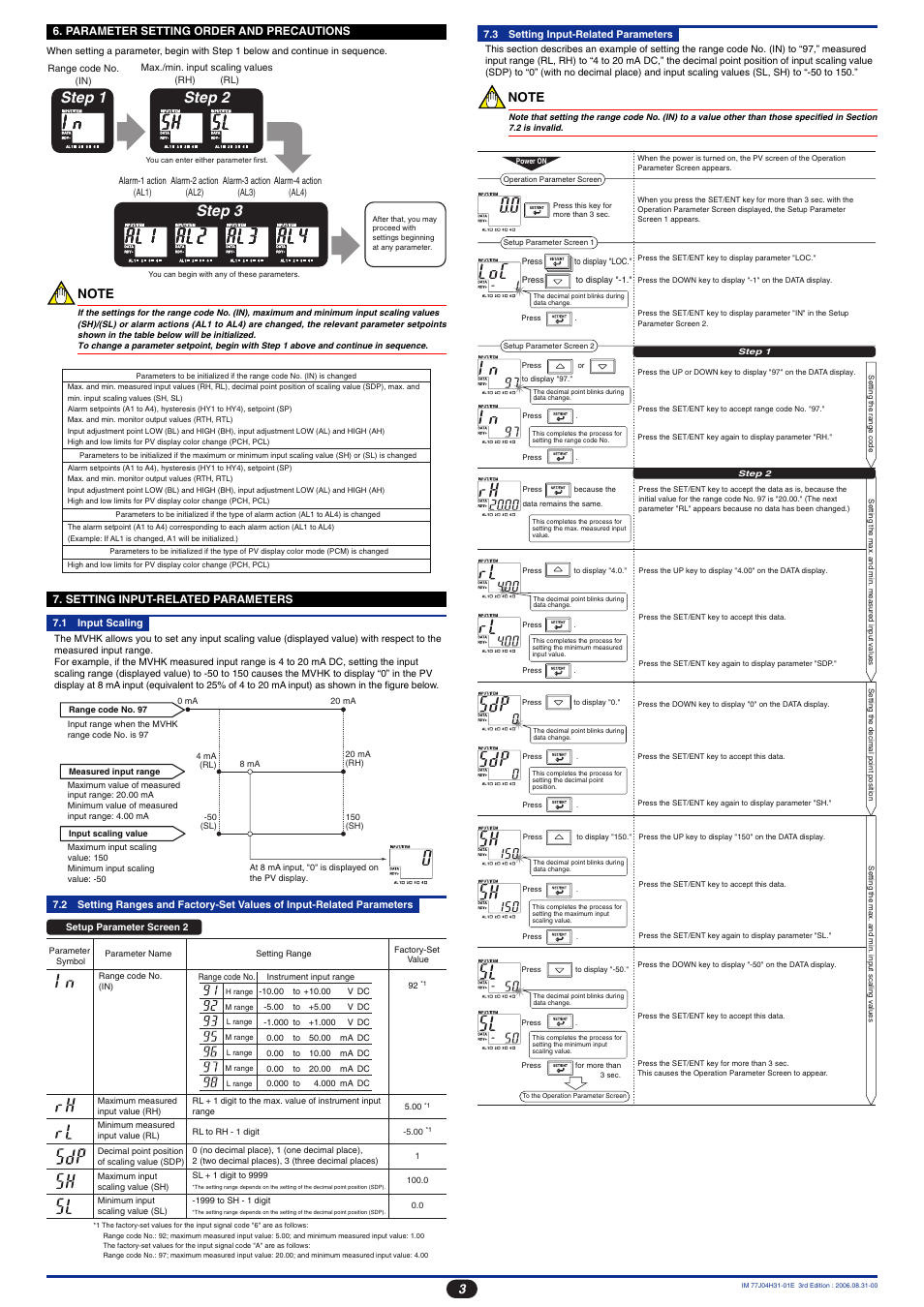 Step 2 step 3 step 1 | Yokogawa JUXTA M Series Digital Limit Alarms MVHK User Manual | Page 3 / 8