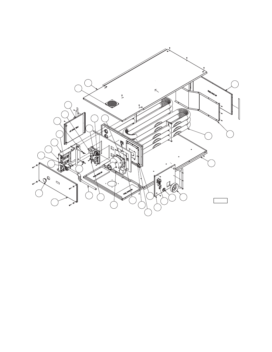 How to order replacement parts, Identification of parts tubular duct furnace, Air fl o w | Sterling TD User Manual | Page 29 / 36