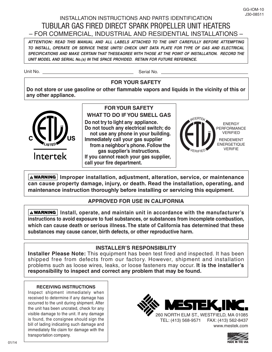 Sterling GG User Manual | 40 pages