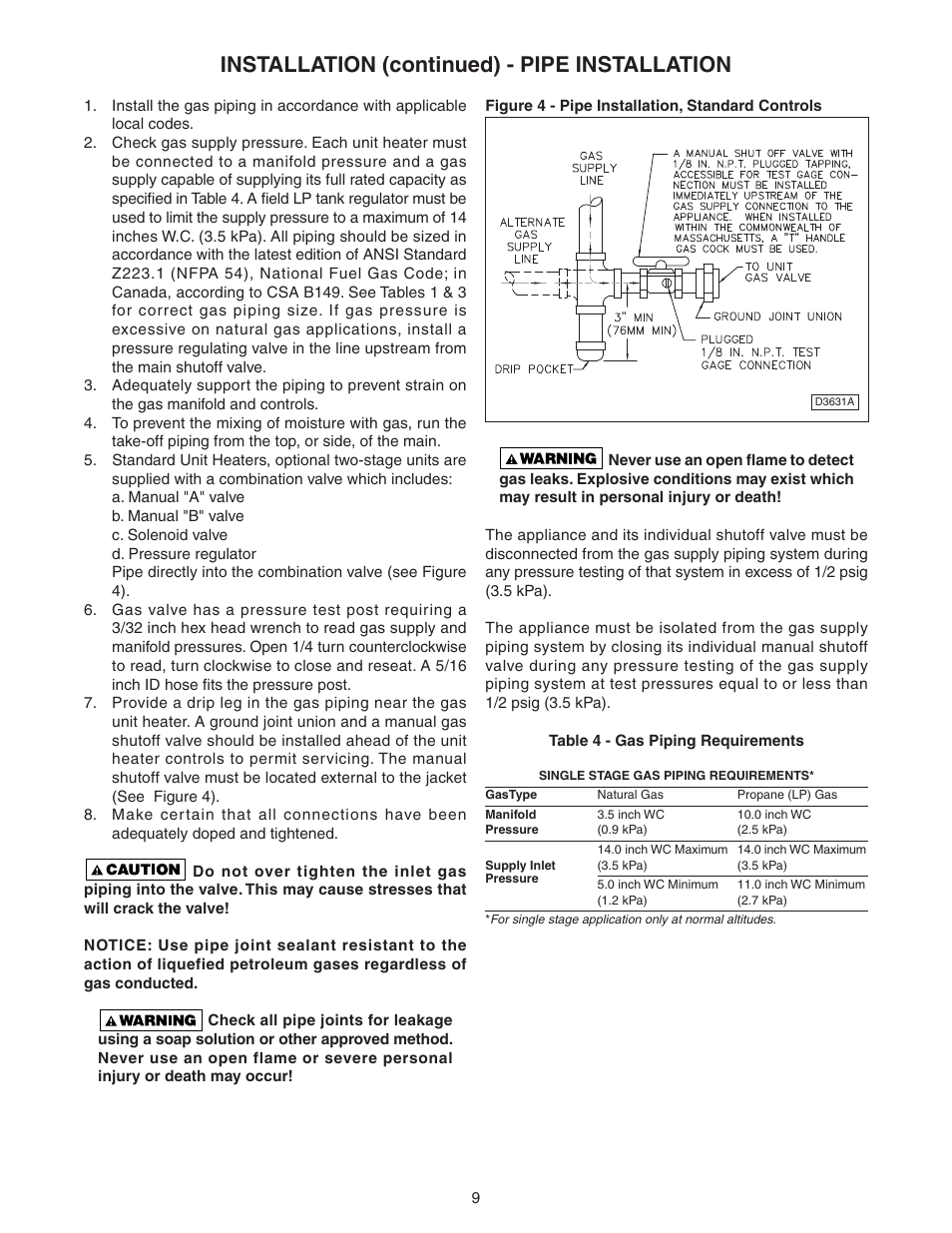 Installation (continued) - pipe installation | Sterling TF User Manual | Page 9 / 32