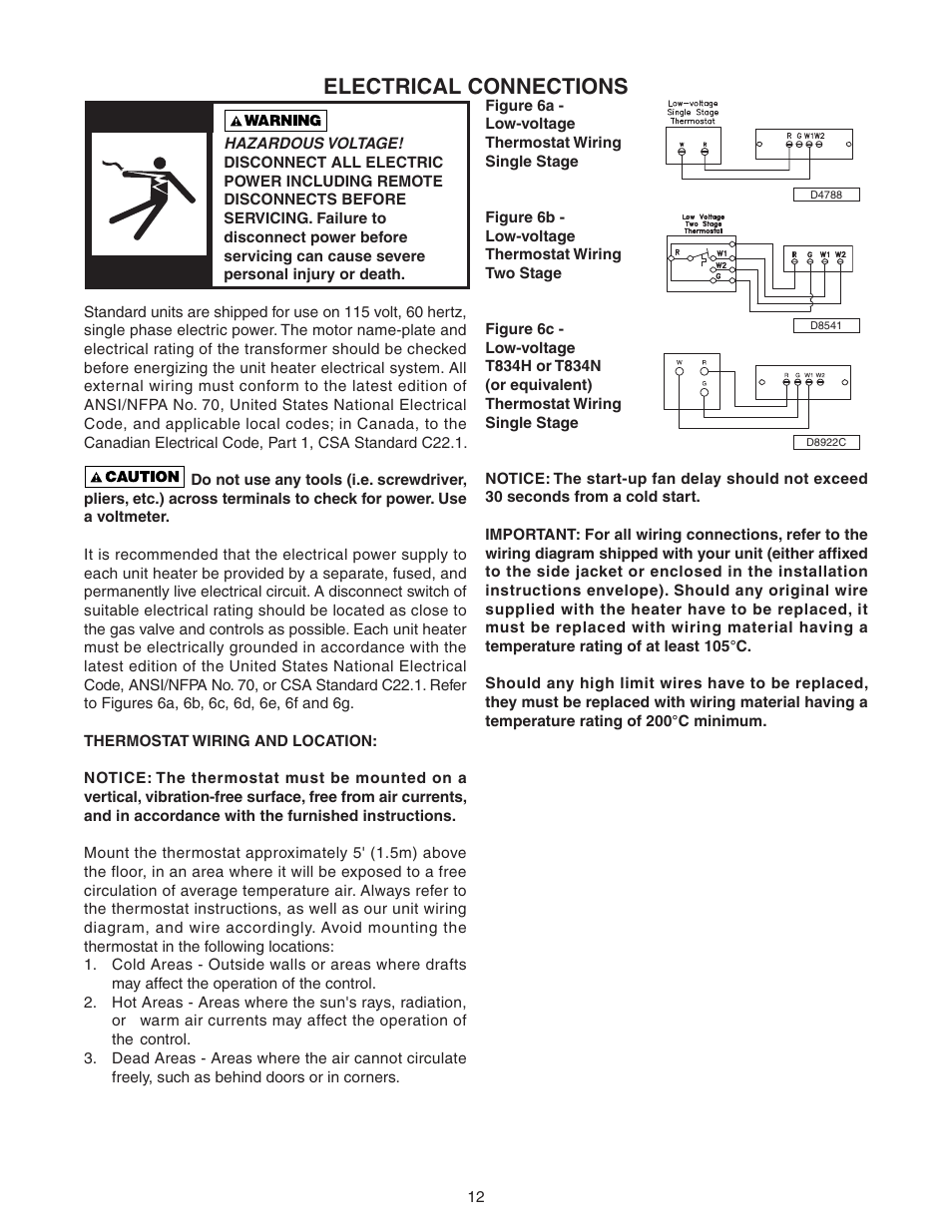 Electrical connections | Sterling TC User Manual | Page 12 / 36