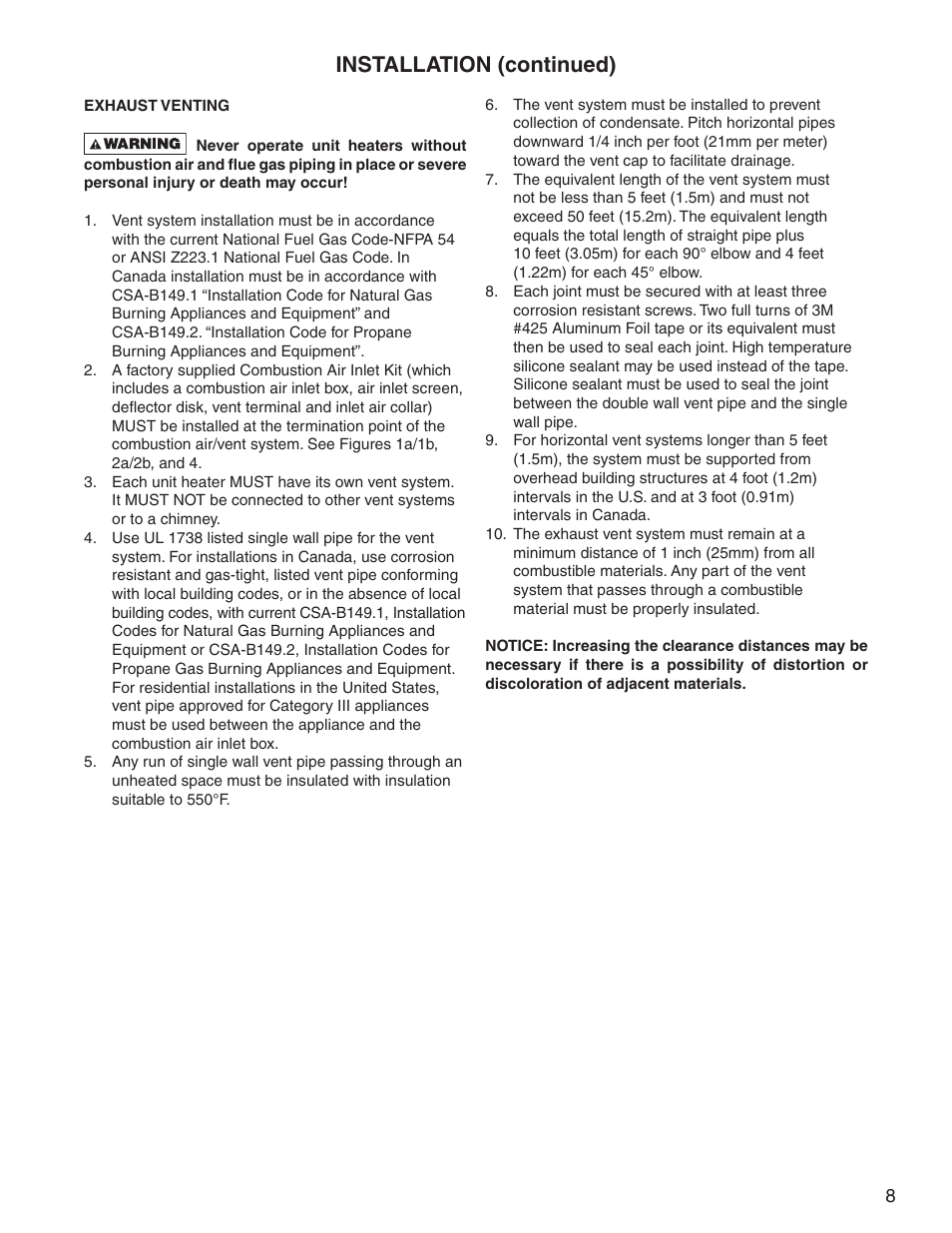 Installation (continued) | Sterling SF User Manual | Page 8 / 8