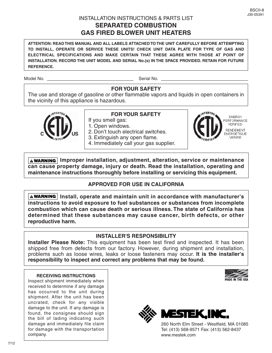 Sterling QVSB User Manual | 32 pages