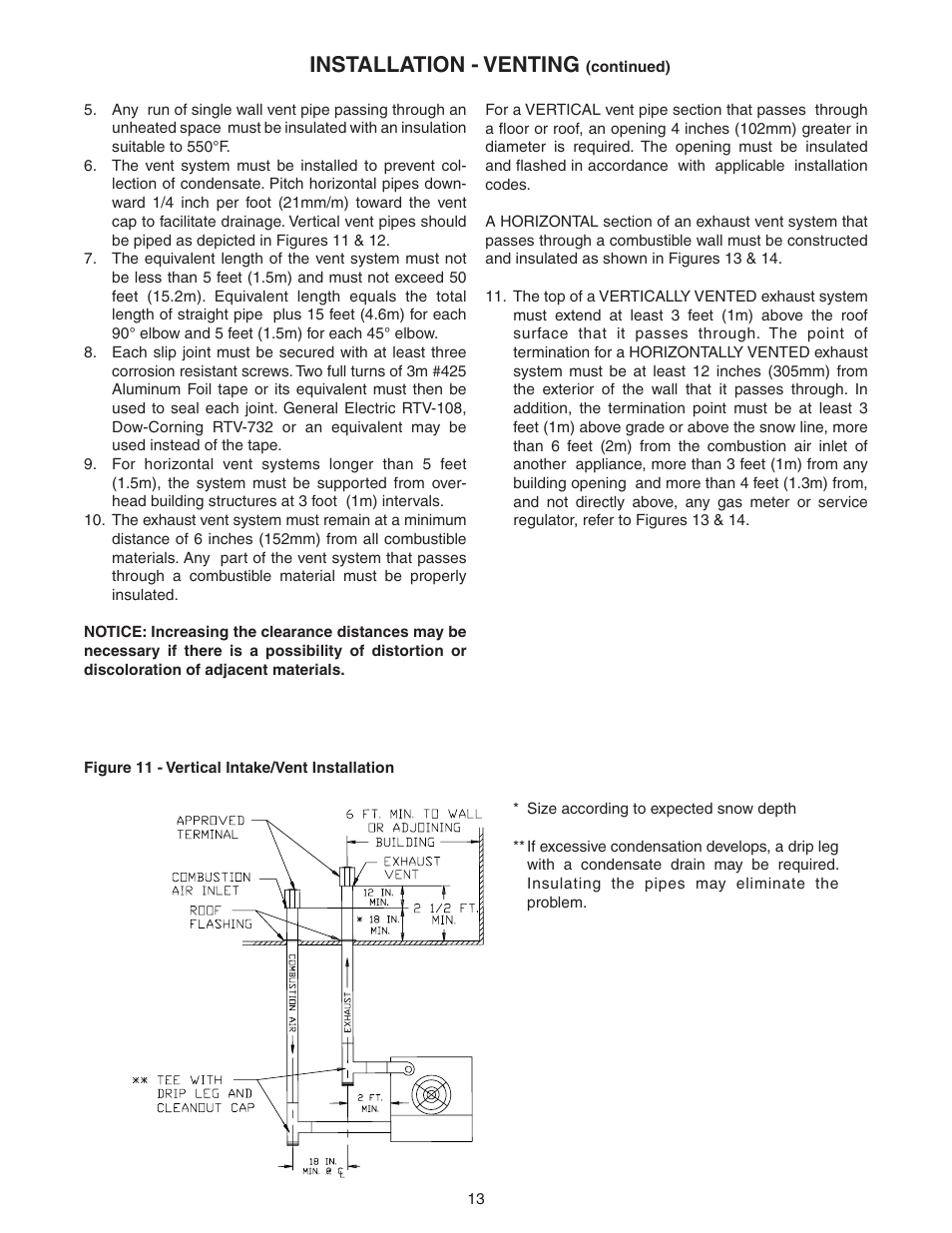Installation - venting | Sterling QVSB User Manual | Page 13 / 32