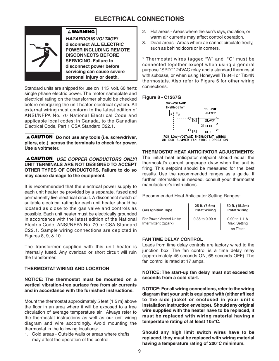 Electrical connections | Sterling QVSB User Manual | Page 9 / 32