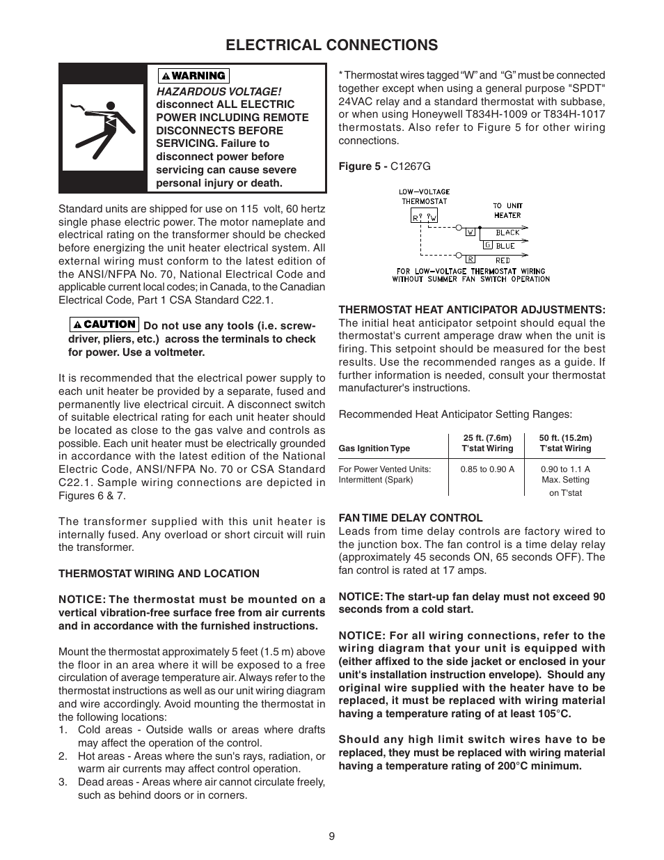 Electrical connections | Sterling QVEF User Manual | Page 9 / 28