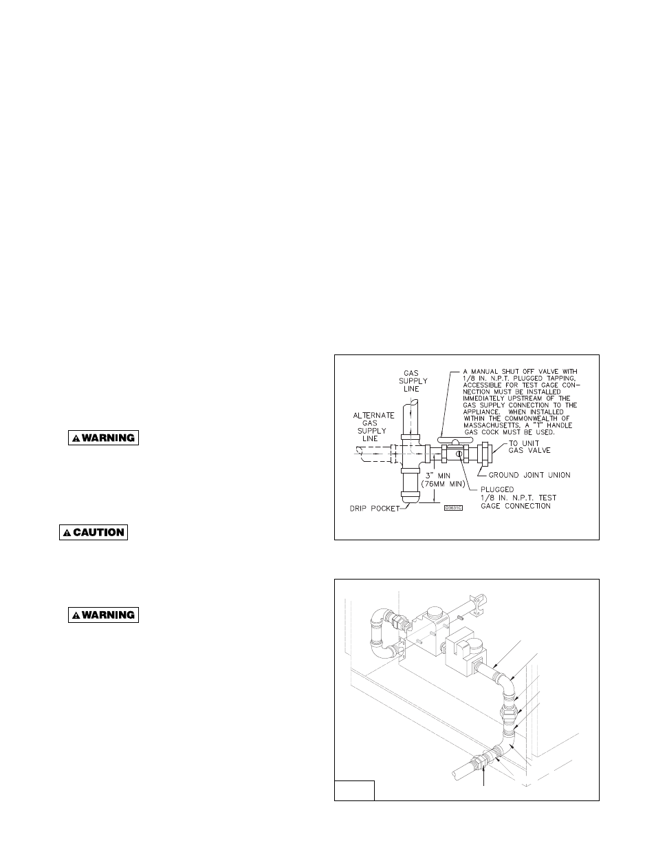 Duct specifications, Gas connections | Sterling RT User Manual | Page 10 / 28