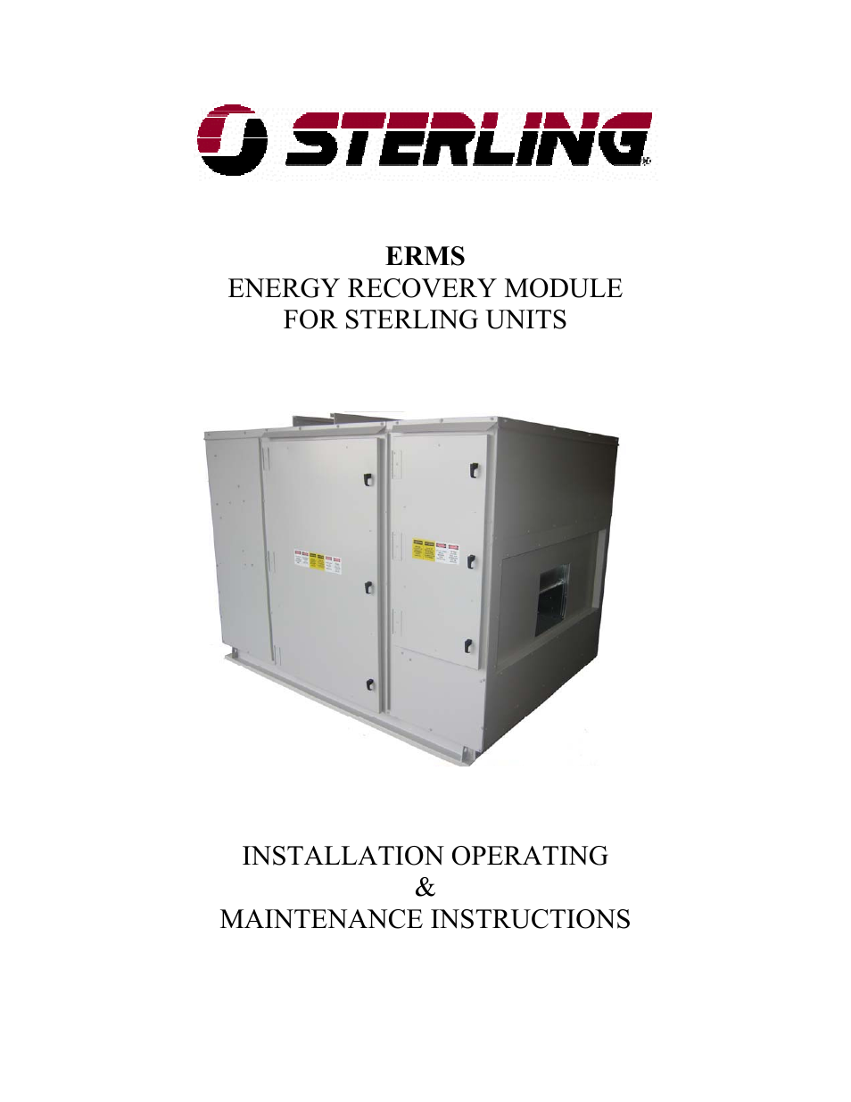 Sterling ERMS User Manual | 28 pages