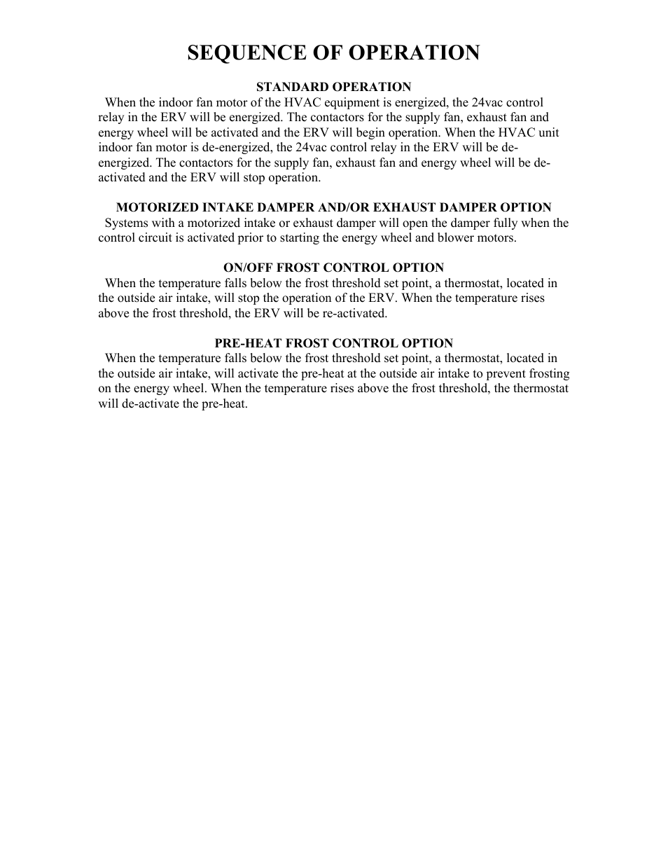 Sequence of operation | Sterling ERMS User Manual | Page 10 / 28