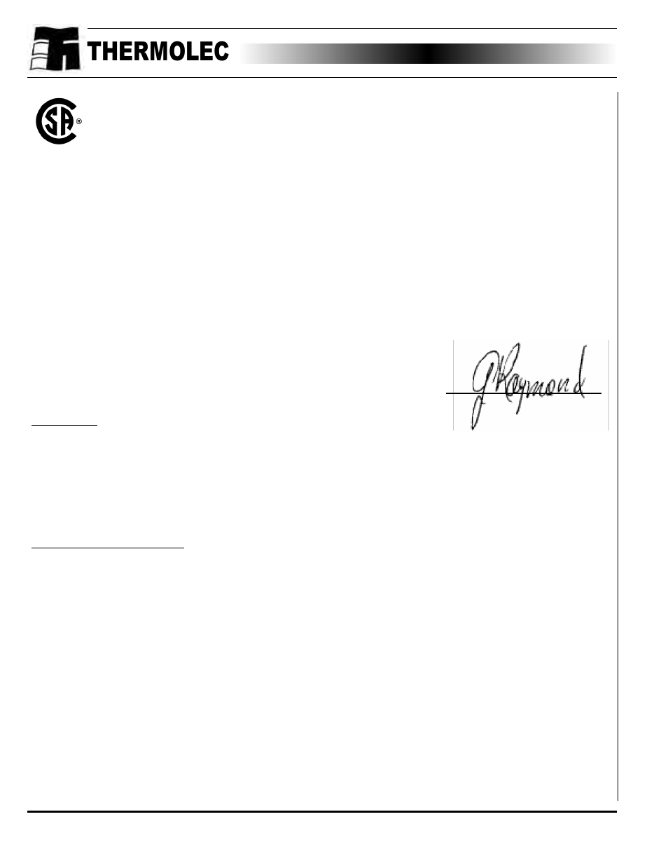 Certificate of compliance (2), Certificate of compliance, Thermolec | Thermolec Application &Technical Notes User Manual | Page 2 / 73