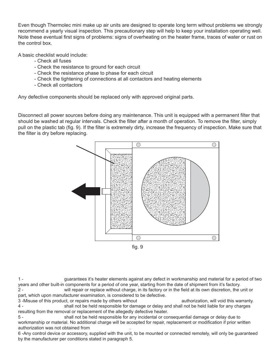 Thermolec Mini Make Up Air User Manual | Page 7 / 8