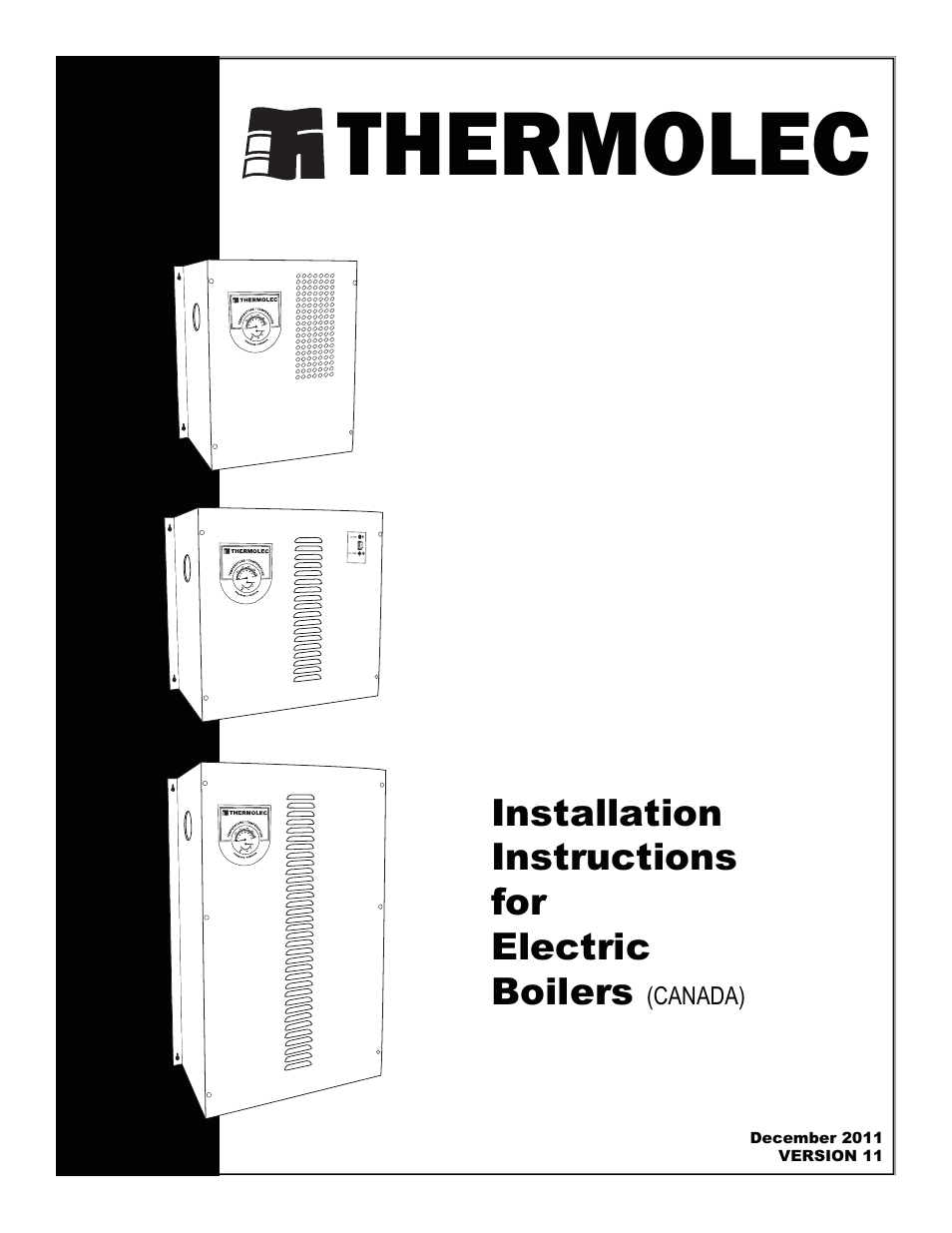 Thermolec Standard Boiler User Manual | 21 pages