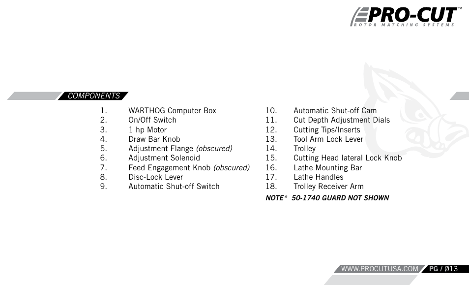 Pro-Cut Warthog User Manual | Page 13 / 88