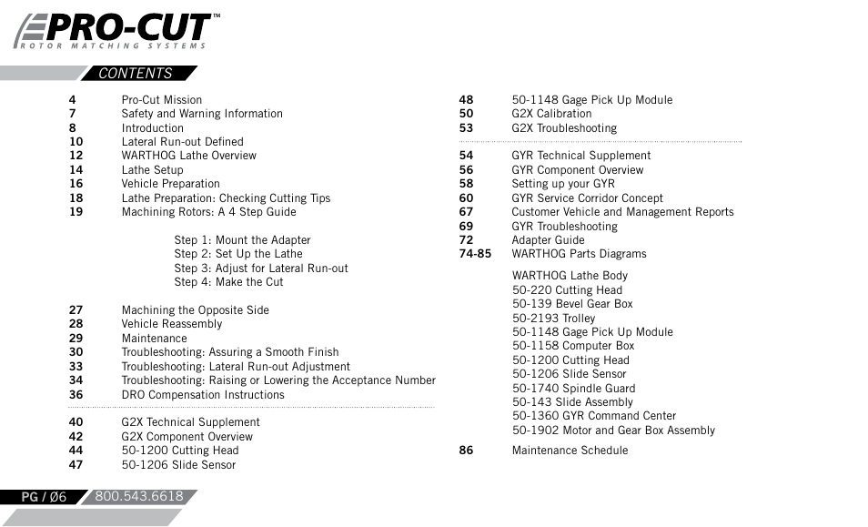 Pro-Cut Warthog User Manual | Page 6 / 88