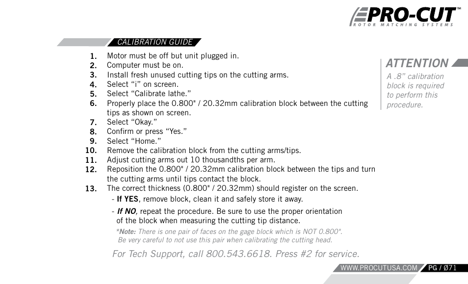 Attention | Pro-Cut Warthog User Manual | Page 71 / 88