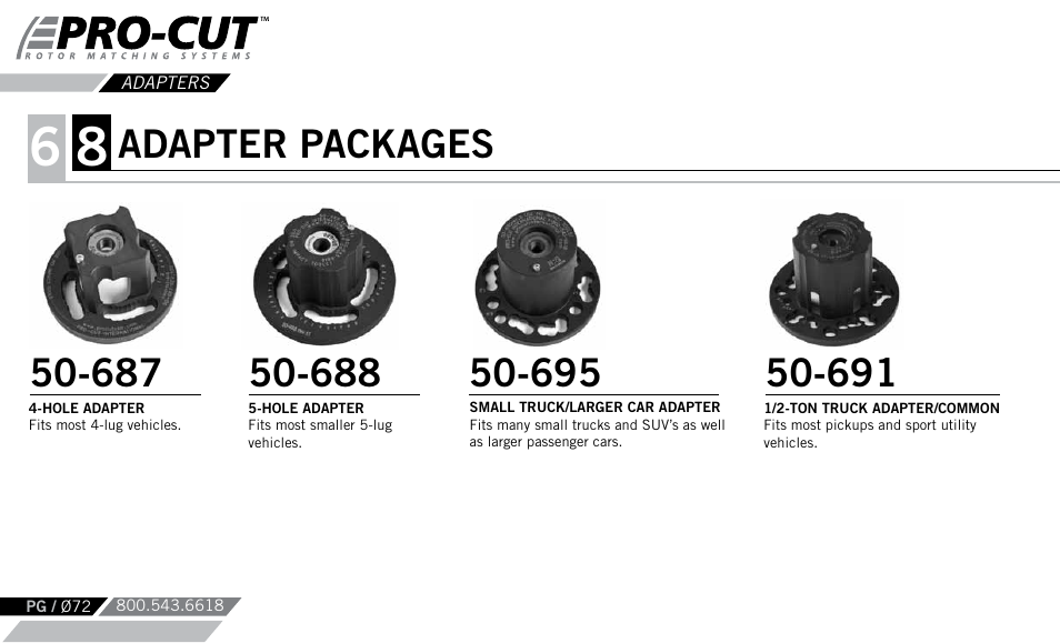 Adapter packages | Pro-Cut Warthog User Manual | Page 72 / 88