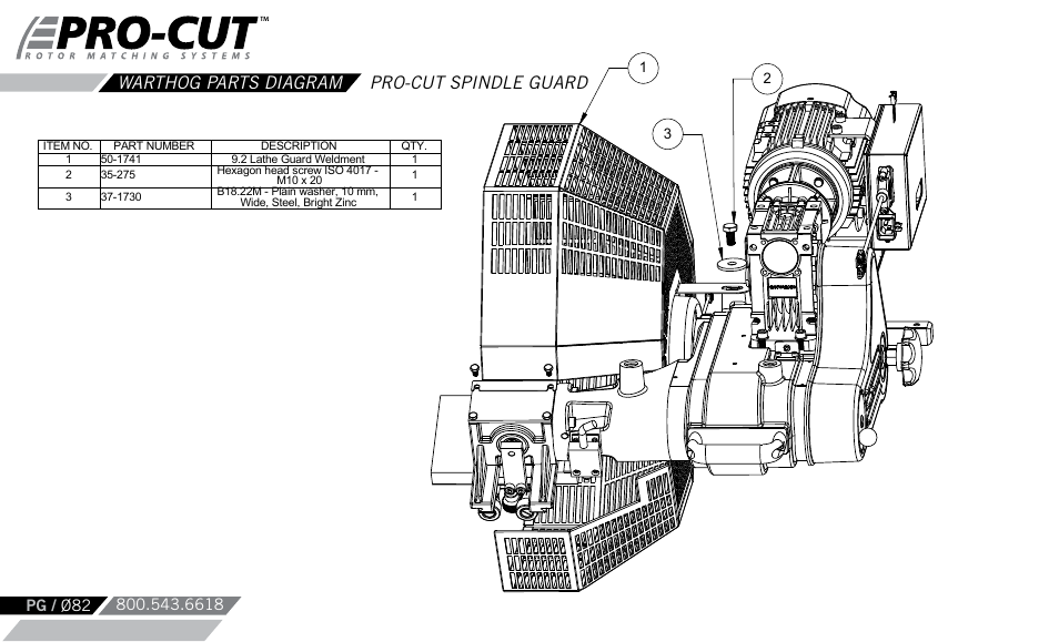 Warthog parts diagram pro-cut spindle guard | Pro-Cut Warthog User Manual | Page 82 / 88