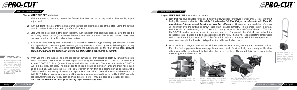 Warning | Pro-Cut PFM 9.2 User Manual | Page 13 / 46