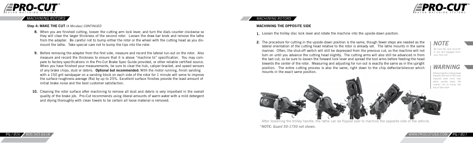 Warning | Pro-Cut PFM 9.2 User Manual | Page 14 / 46