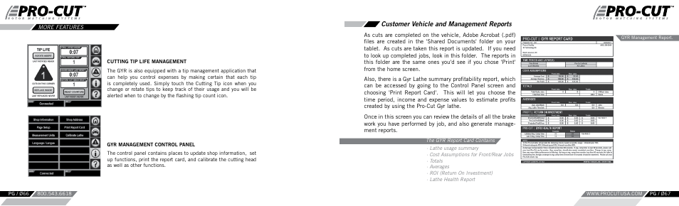 Customer vehicle and management reports | Pro-Cut PFM 9.2 User Manual | Page 34 / 46