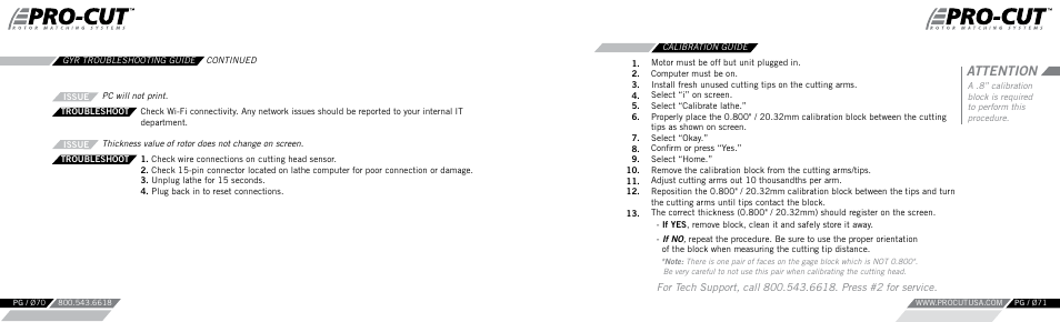 Attention | Pro-Cut PFM 9.2 User Manual | Page 36 / 46