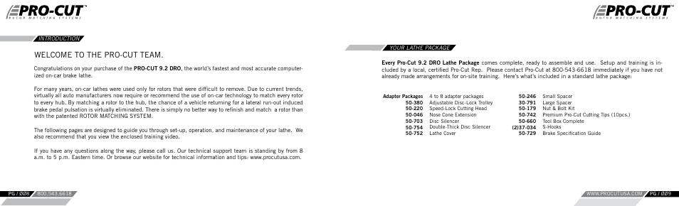 Welcome to the pro-cut team | Pro-Cut PFM 9.2 User Manual | Page 5 / 46