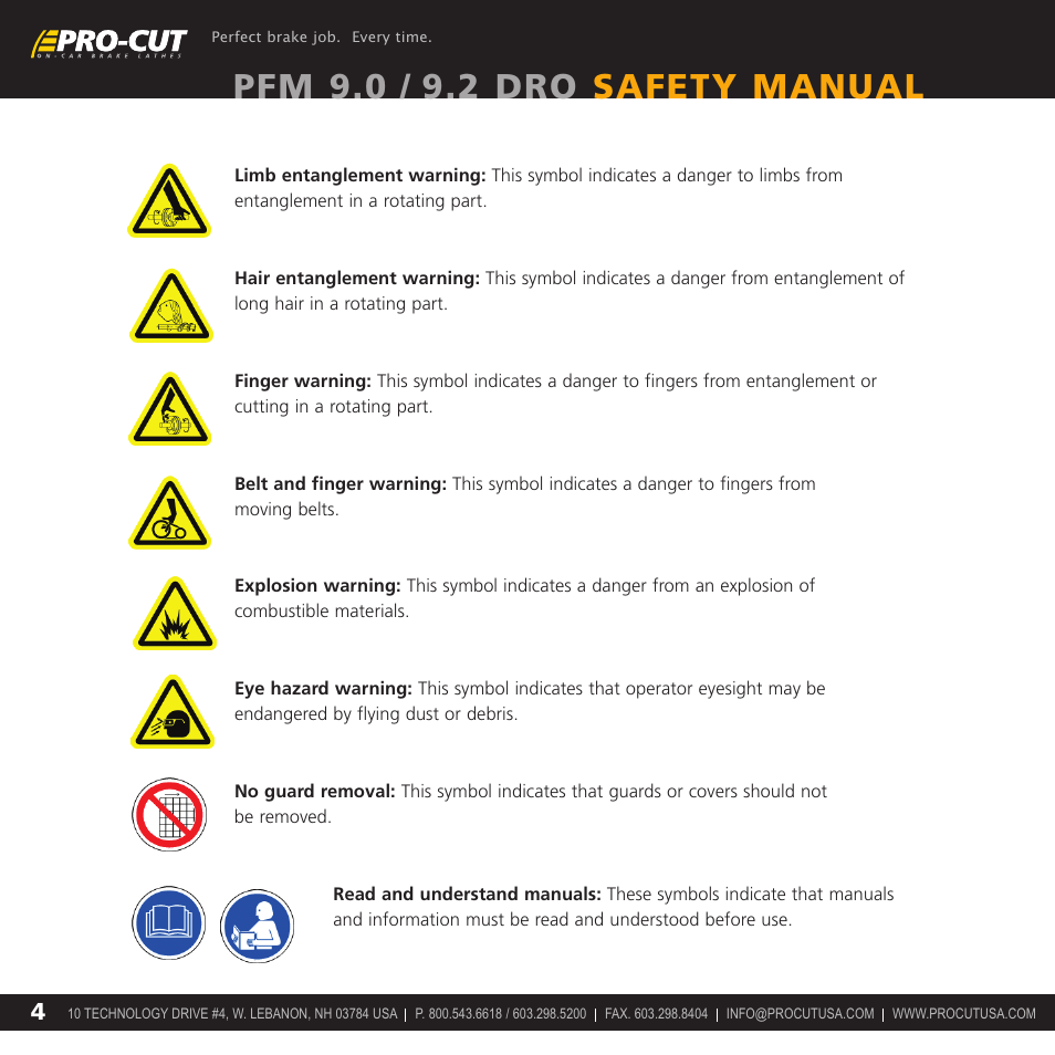 Pfm 9.0 / 9.2 dro safety manual | Pro-Cut PFM 9.2 User Manual | Page 4 / 14