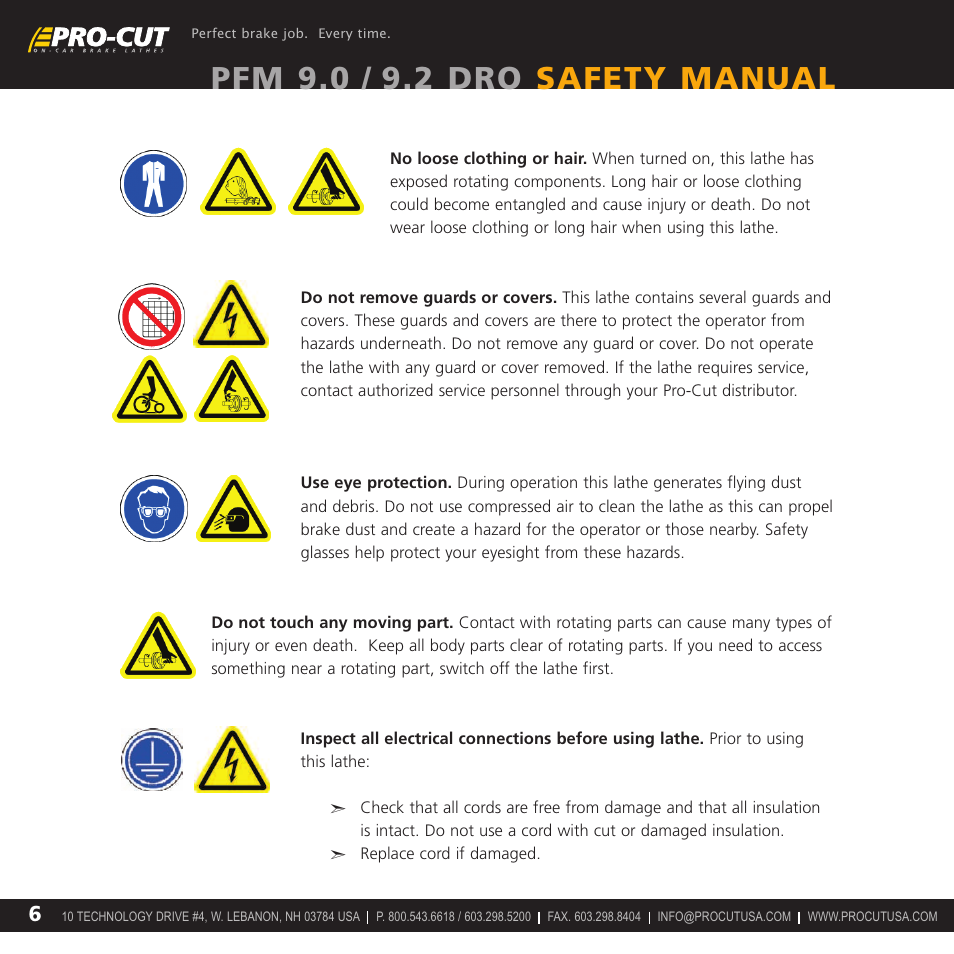 Pfm 9.0 / 9.2 dro safety manual | Pro-Cut PFM 9.2 User Manual | Page 6 / 14