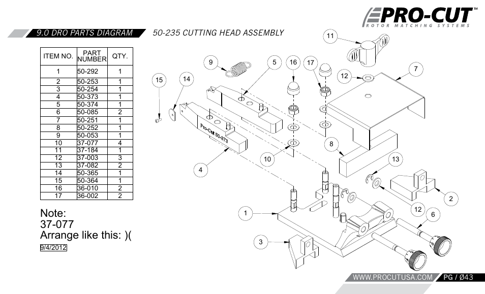 Arrange like this: ) | Pro-Cut PFM 9.0 User Manual | Page 43 / 52