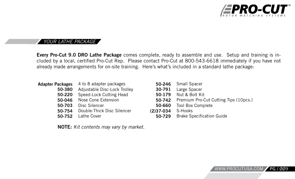 Pro-Cut PFM 9.0 User Manual | Page 9 / 52