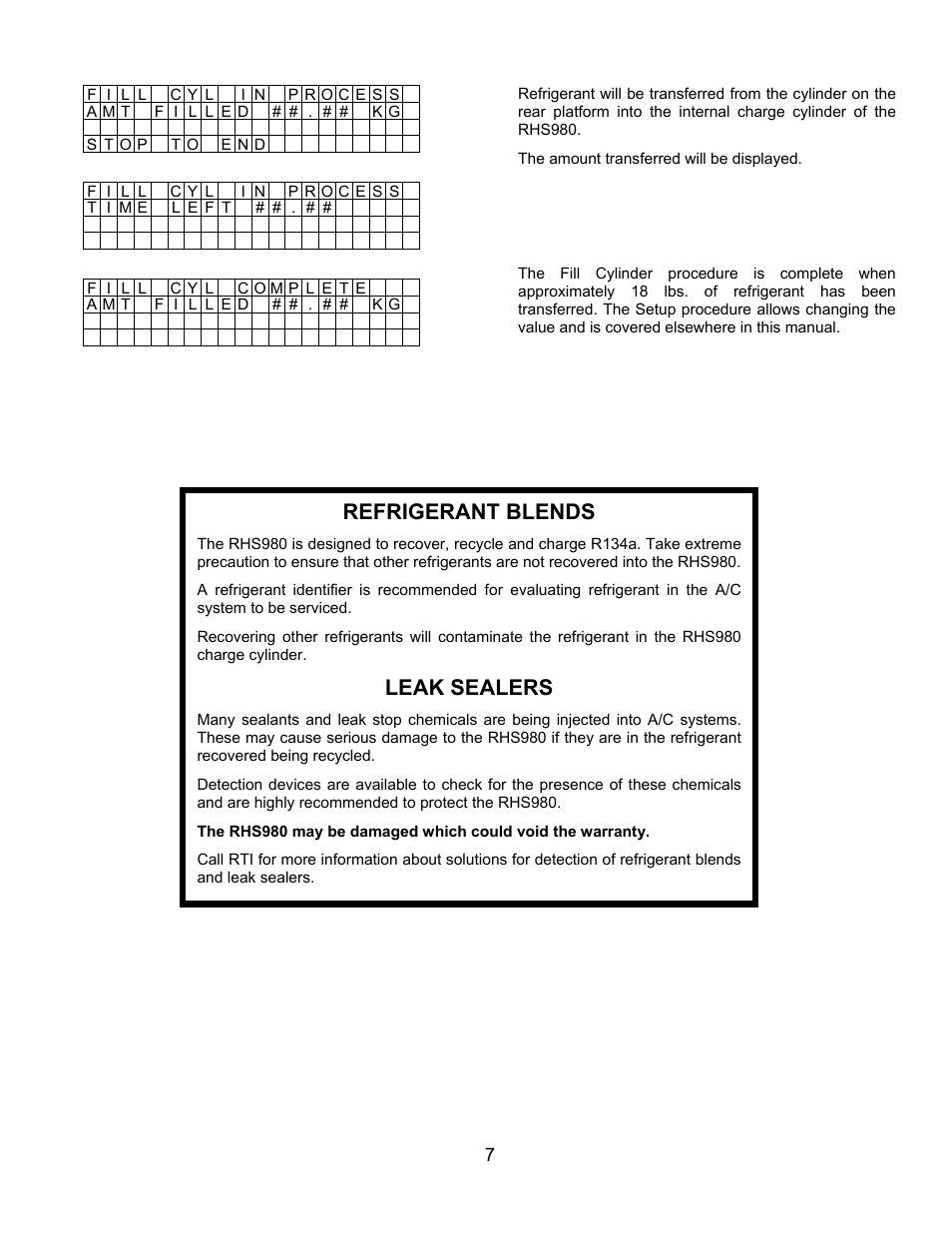 Refrigerant blends, Leak sealers | MAHLE RTI RHS980 User Manual | Page 8 / 17