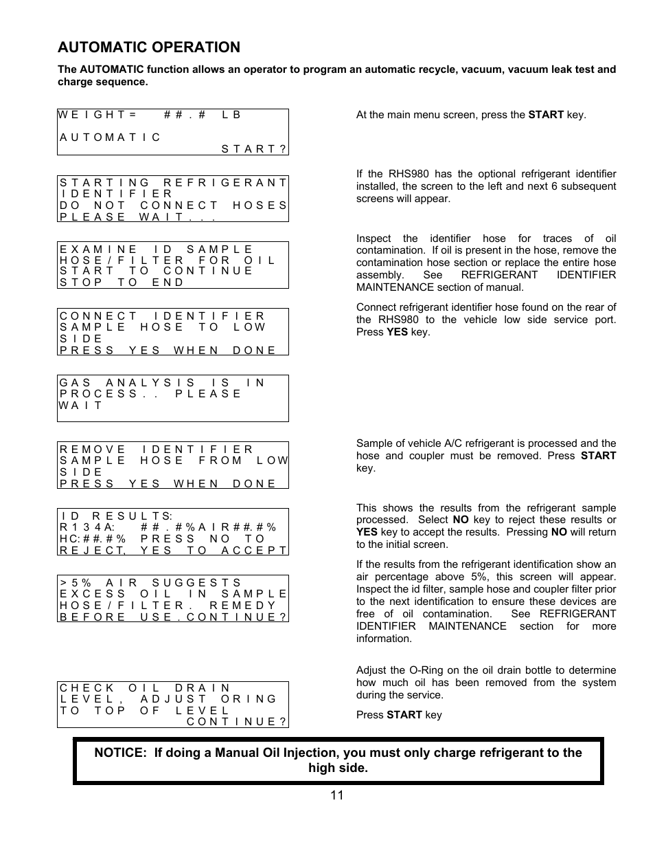 Automatic operation | MAHLE RTI RHS980H User Manual | Page 12 / 41