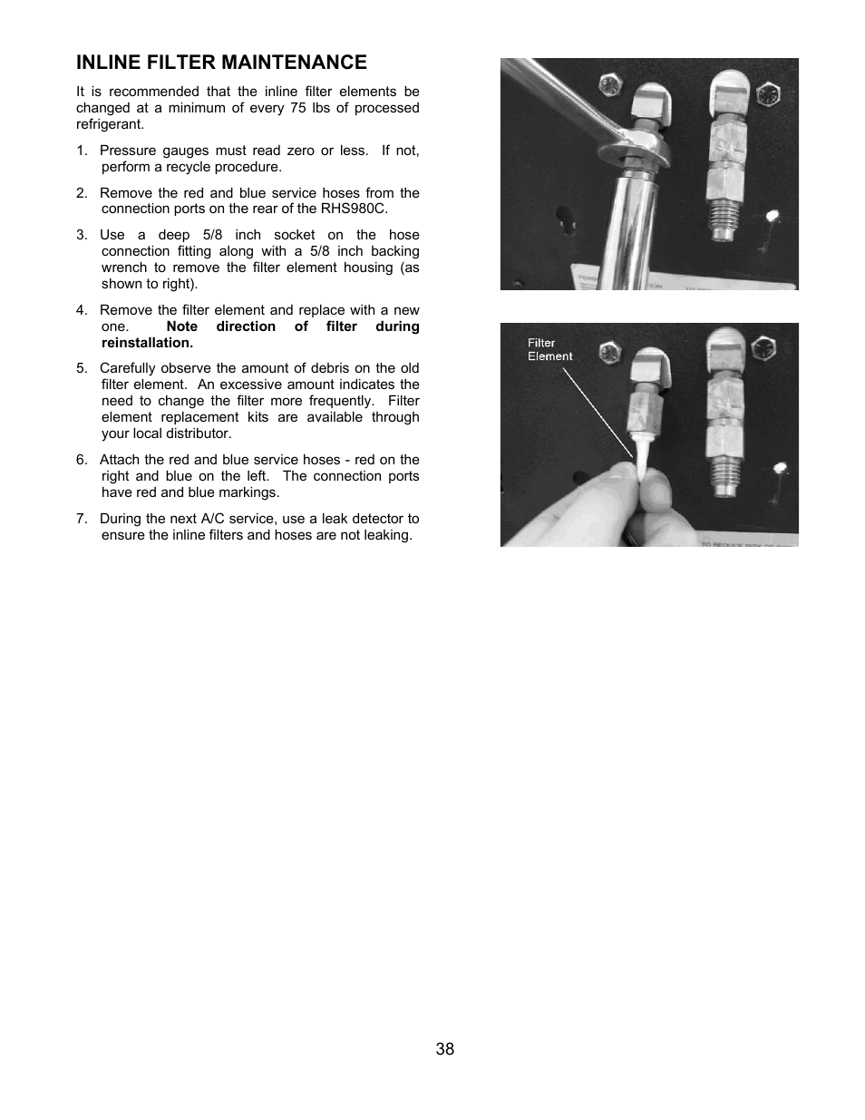 Inline filter maintenance | MAHLE RTI RHS980C User Manual | Page 39 / 45