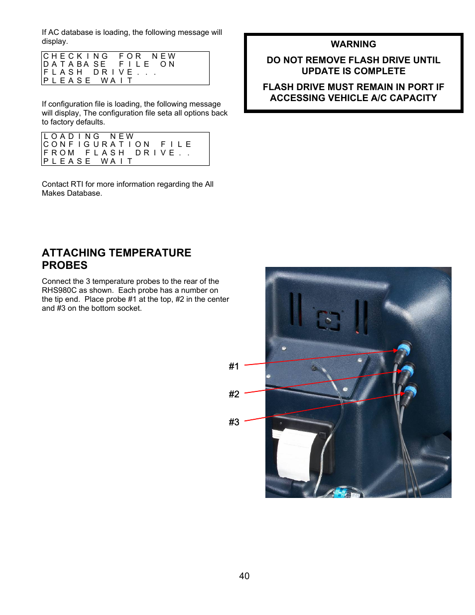 Attaching temperature probes | MAHLE RTI RHS980C User Manual | Page 41 / 45