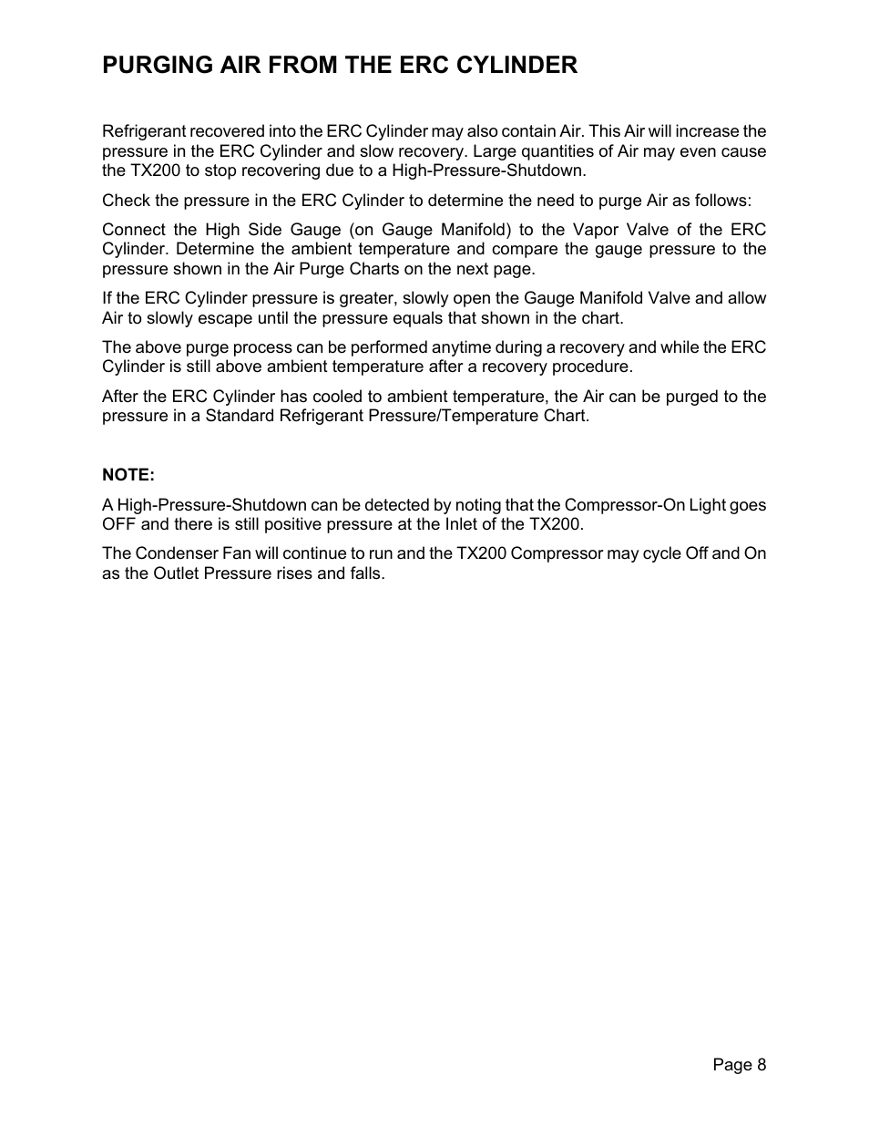 Purging air from the erc cylinder | MAHLE RTI TX200 User Manual | Page 9 / 17