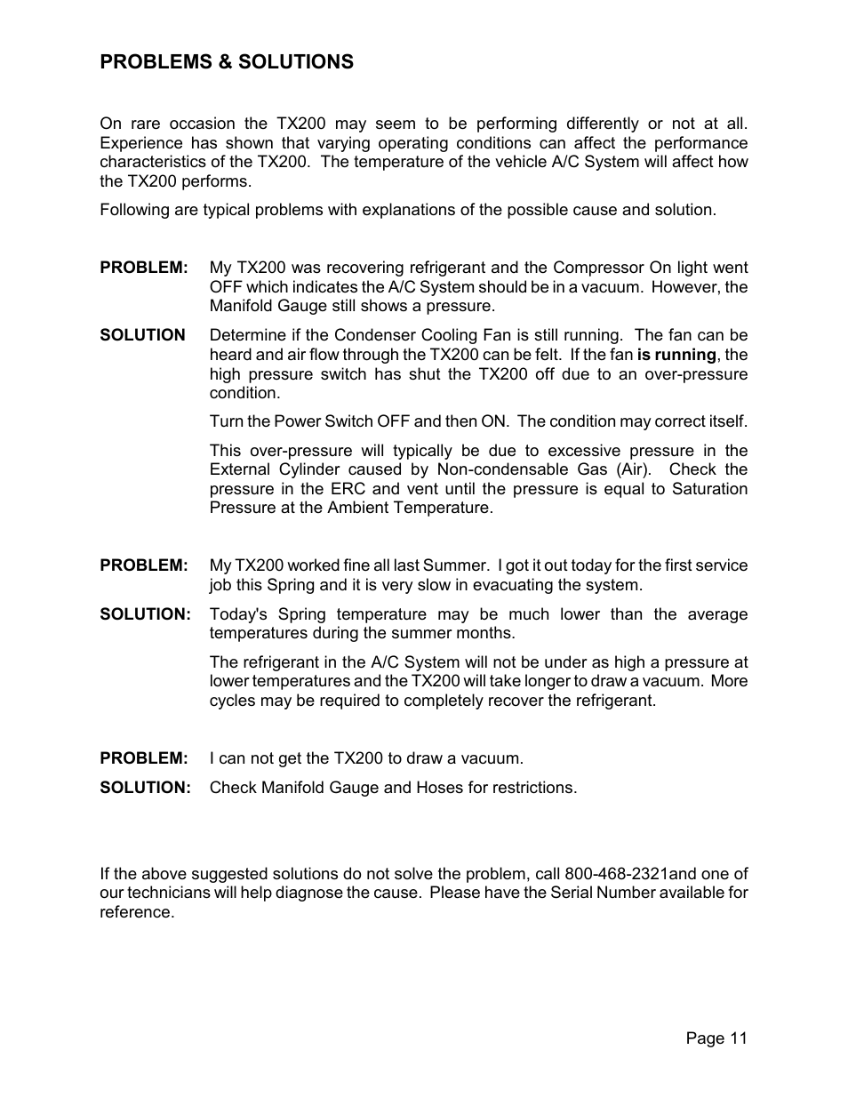 Problems & solutions | MAHLE RTI TX200 User Manual | Page 12 / 15