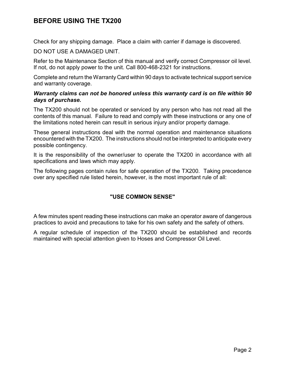 Before using the tx200 | MAHLE RTI TX200 User Manual | Page 3 / 15