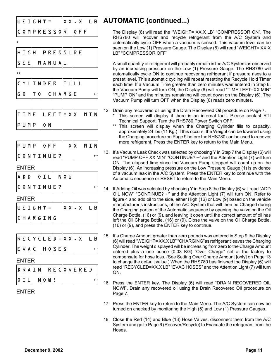 MAHLE RTI RHS780 User Manual | Page 12 / 18