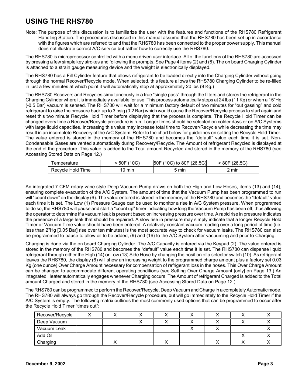 Using the rhs780 | MAHLE RTI RHS780 User Manual | Page 4 / 18