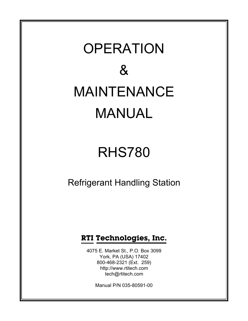 MAHLE RTI RHS780 User Manual | 15 pages