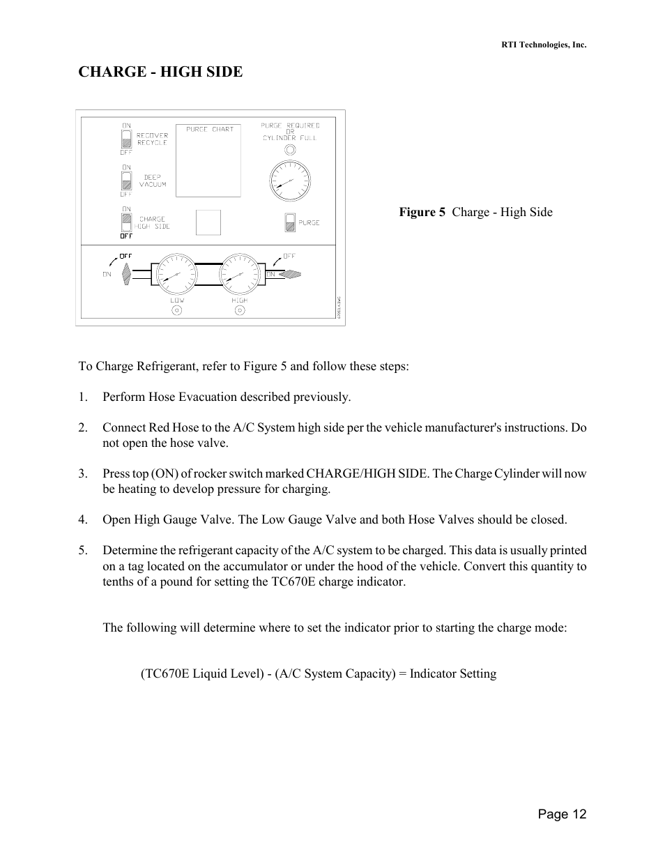 Charge - high side | MAHLE RTI TC670E User Manual | Page 13 / 20