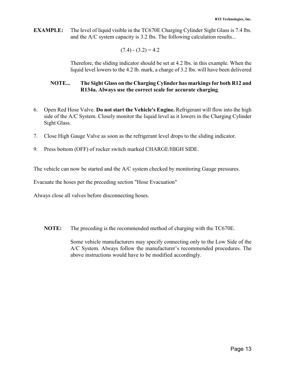 MAHLE RTI TC670E User Manual | Page 14 / 20