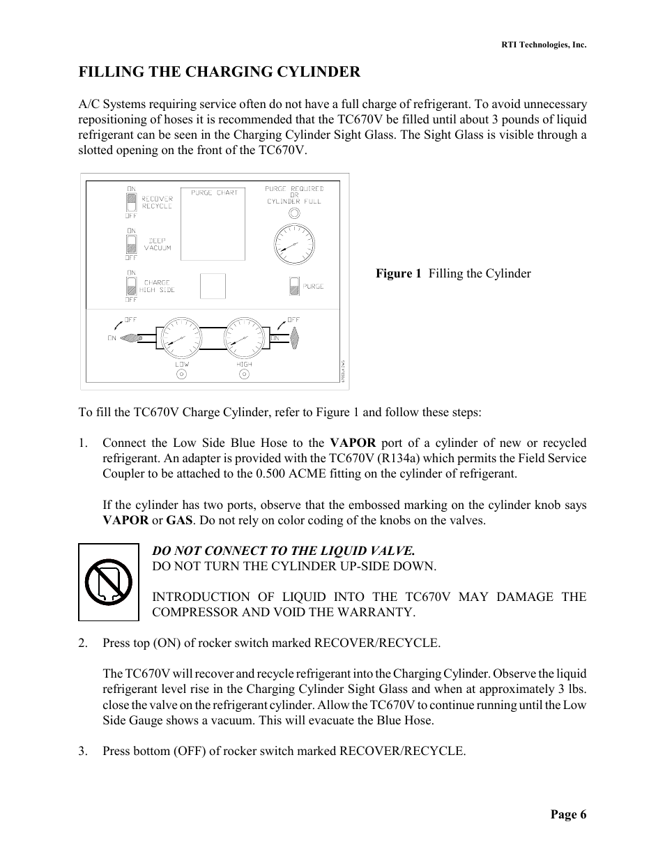 Filling the charging cylinder | MAHLE RTI TC670V User Manual | Page 7 / 20