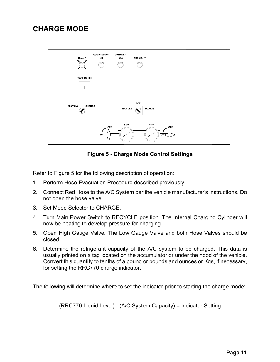 Charge mode | MAHLE RTI RRC770A User Manual | Page 14 / 21