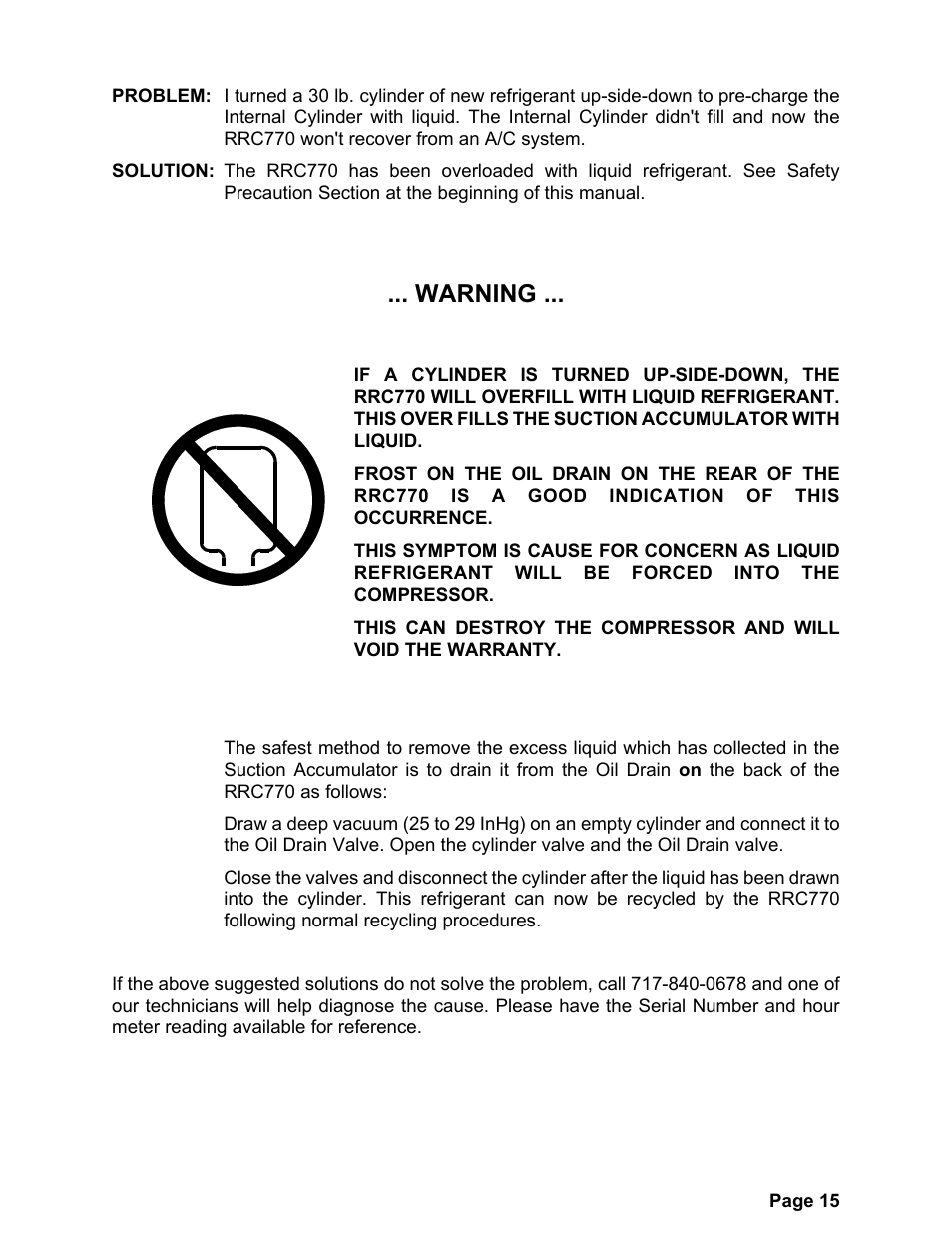 Warning | MAHLE RTI RRC770A User Manual | Page 18 / 21